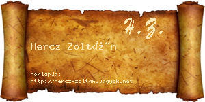 Hercz Zoltán névjegykártya